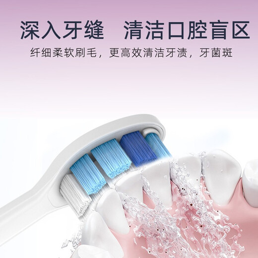 zler适用飞利浦电动牙刷HX6856 HX684J HX9912 HX9053替换黑白钻石牙刷刷头  4支装【粉色牙菌斑防御型】