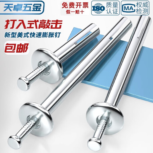 Tianzhuo Hardware Expansion Screw Driving Percussion Quick Nail American Big Head Explosive Bolt Fixing Special Internal Expansion Nail M6*60 10 pcs