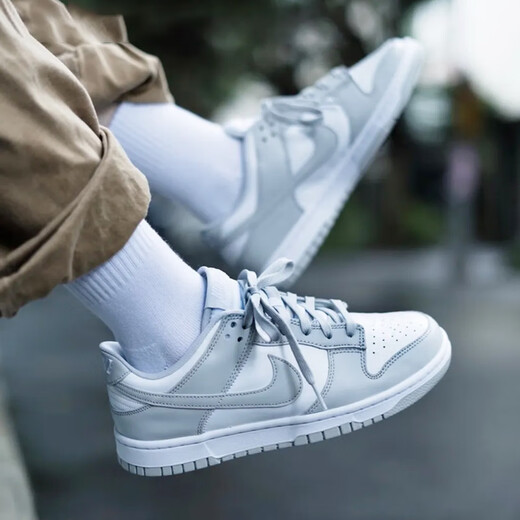 
Nike (NIKE) men's shoes 2025 new summer DUNK LOW sports shoes retro board shoes rubber sole low top light casual shoes white mist gray DD1391-103 42.5