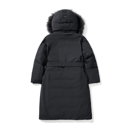 KOLON SPORT/Kelong down jacket Women's polar series windproof waist-retraction long goose down jacket Black BL 165/M