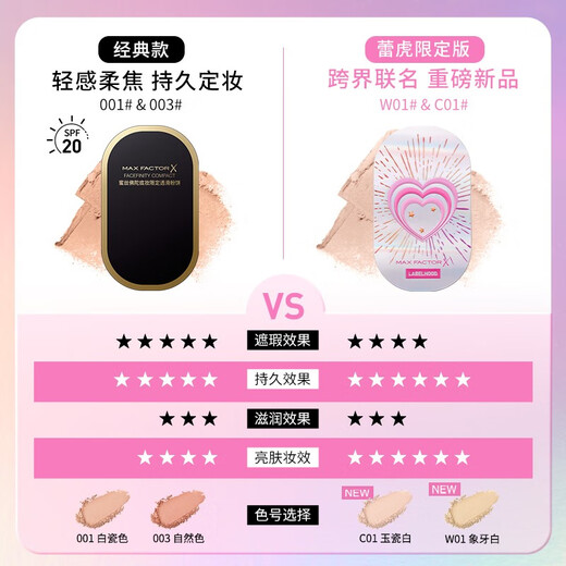蜜丝佛陀（MAXFACTOR）蕾虎联名粉饼定妆持妆不易暗沉遮瑕修容全新升级限 [限定联名]C01玉瓷色