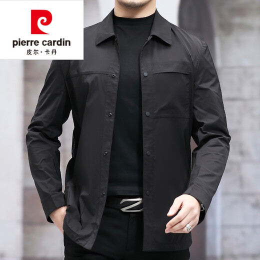 Pierre Cardin high-end brand men's lapel jacket men's 2022 summer and autumn new middle-aged dad wear business non-iron spring jacket regular knitted navy 175/L