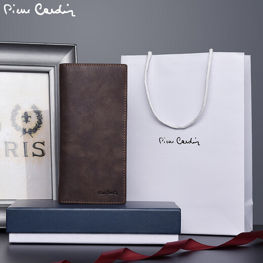 Pier Cardin Wallet Herren Lange Leder Mode Retro Multi-Card-Brieftasche Neue Cowide Business Herren Brieftasche [Langstil-Kaffee-Farbe] Kollektion und Kauf, um Prioritätsdelieferung zu genießen