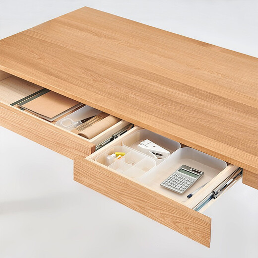 MUJI solid wood desk/(with drawer) table natural color width 120* length 60* height 75cm