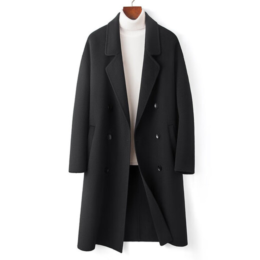DK Pure Wool Coat Midumn-longitud de otoño y invierno Invierno Casco Tweed Doble-Breasted Tweed Coat Windbreaker Windbreaker 2XL