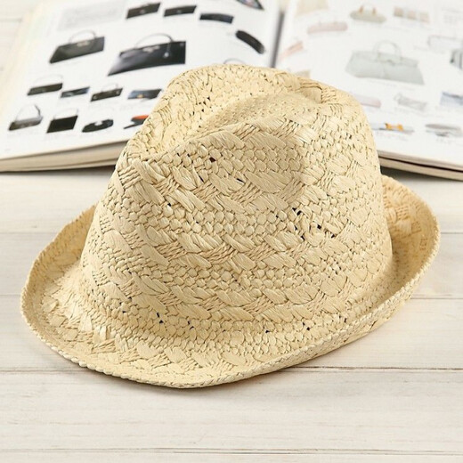 Karond Top-Hut Gentleman Hut Männer Strohhut Mode Top Hut Britisch Retro Jazz Hut Gentleman Hut mittleren Alters und älterer Strohhut Khaki Farbe (One Size 56-58)