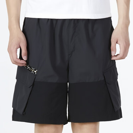 阿迪达斯 （adidas）裤子男装 春夏季新款ins潮时尚梭织工装裤跑步训练健身短裤 HC9737/黑色 2XL 建议195-215斤