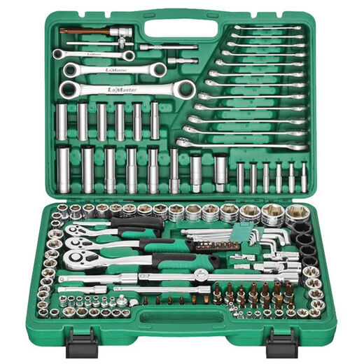 艾瑞泽汽修工具套装套筒扳手棘轮汽车维修组合修车工具箱工业级小飞 直柄经济款46件套