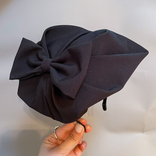 Jianla Spring and Summer New Style Xiangyunsha Breathable Half Hat Headband Black Versatile Temperament Enlarged White Hair Covering Headband Hair Accessory Fashion Black