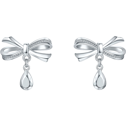 Saturday Fu PT950 platinum earrings women's bow earrings birthday gift B0914187 one pair about 3.01g