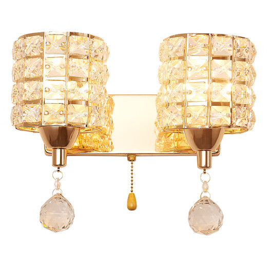 Wall lamp with built-in switch LED bedroom bedside lamp with pull switch modern simple balcony staircase living room aisle double-head wall lamp gray 6001-1 with pull switch