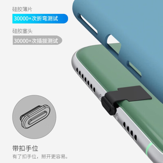 Puerto de carga del teléfono Android Dipper El tipo C de polvo es adecuado para Xiaomi/Huawei/Oppo/Vivo y otros paquetes Android Universal Black 2
