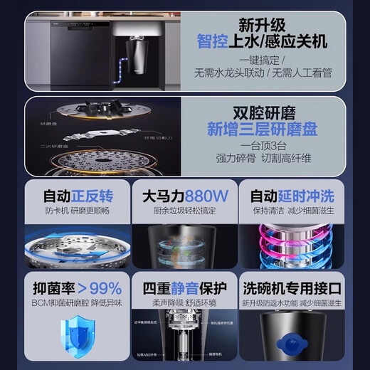 Haier kitchen waste disposer kitchen household grinding kitchen waste grinder food waste machine silent model LD660-Pro