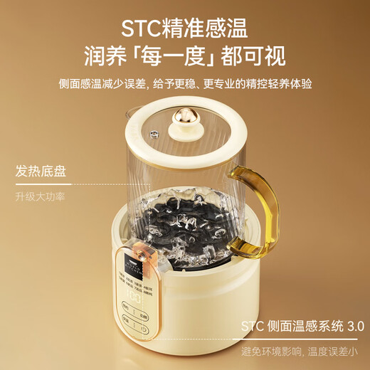 World KitchenAmerican Corning health pot mini multi-functional home small office fully automatic all-glass thermostatic kettle 0.5L health cup teapot glass tea leakage + stew pot