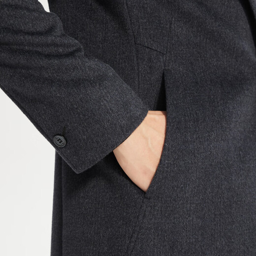 Vêtements pour hommes de Lilang Light Fashion [même style dans le centre commercial] Cabiller en laine pour hommes longs en cachemire mélangé veste en laine chaude bleu gris xl (175)