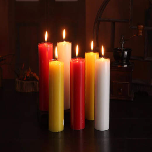 Pinzhide emergency lighting bold candle large candle large long pole daily candle emergency disaster prevention lighting yellow 2 pieces 5X16 cm