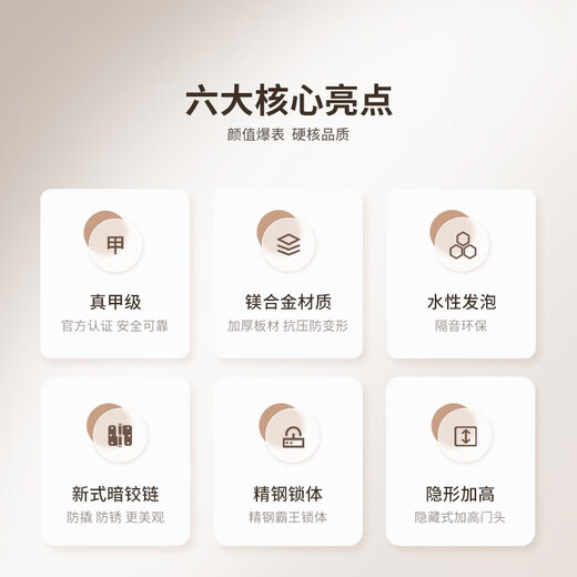 欧帝乐（OUDILE）057INS奶油风甲级防盗门入户门隐藏加高门头+2150*1050+机械锁
