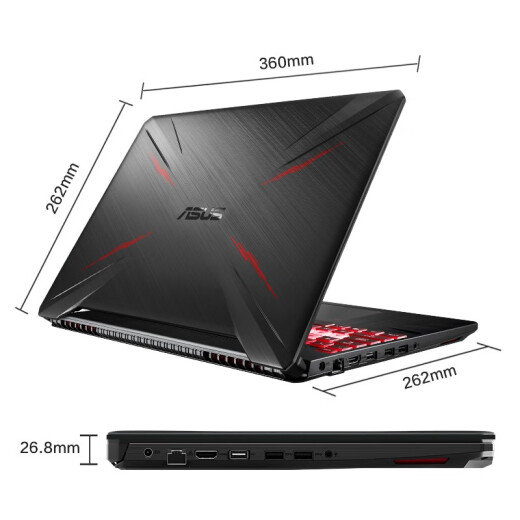 华硕（ASUS）飞行堡垒9/8/7/6/5 二手笔记本电脑15.6寸视频剪辑设计建模 高刷电竞游戏本 i7-8750-GTX1050TI-华硕FX80 95新16G内存+512G固态硬盘 95成新