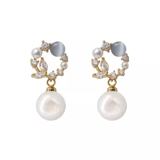 Crystal ear clip earrings for women without piercing, mermaid earrings, high-end pierced earrings, no need for piercing, earrings