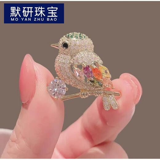 MOYAN Magpie Bird Brooch Japanese Cute Anti-Lighting Personalized Suit Color Pin Corsage Accessories Magpie Brooch A24-210