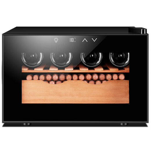 Kelong intelligent constant temperature moisturizing cedar wood naked home living room small cigar cabinet red wine cabinet 25C black cigar red wine style
