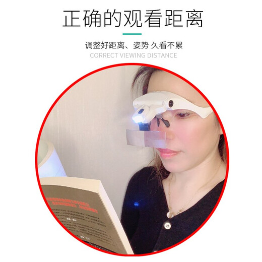 
SunFire (SunFire) high-powered glasses USB charging magnifier with LED lights for elderly people to read books with high-definition 30 engraving USB headset 9882B1