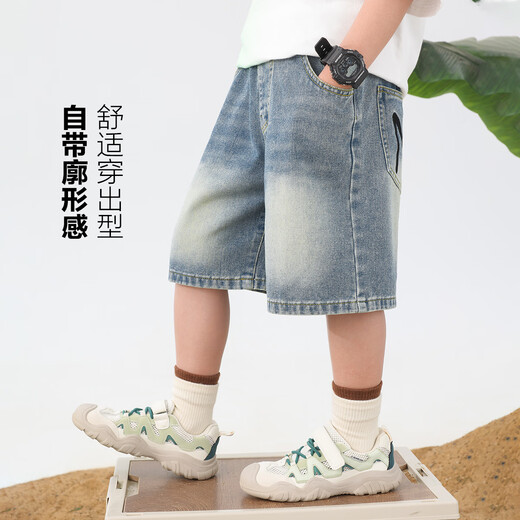 Zuoxi Boys Shorts Jeans infantiles 2025 Nuevo estilo Mid-Large Summer de verano Pantalones de cinco puntos Color 130