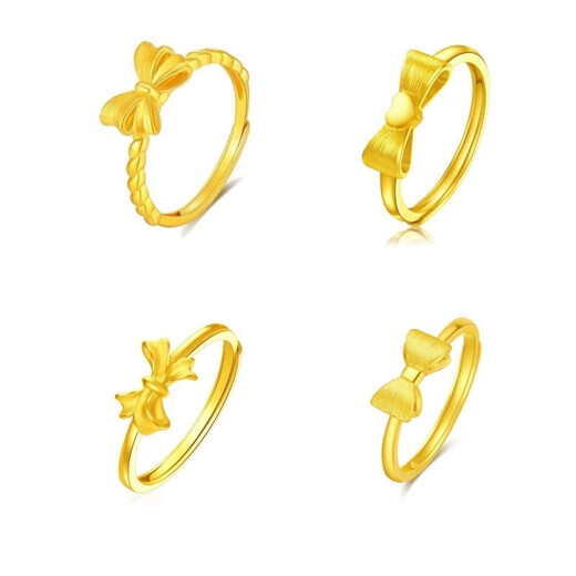 DR-FLVVS Fat Donglai's same style 18K gold butterfly ring knot 2024 new 18k color gold live ring twist gift twist style bow + gift box opening adjustable