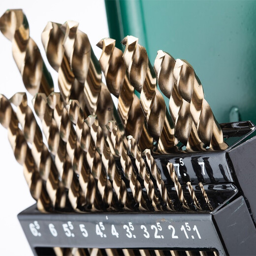 SATA 52819 High Hardness Wear-Resistant Stainless Steel Drill Bits 19 Pieces Straight Shank Cobalt Twist Drill Set 1mm-10mm