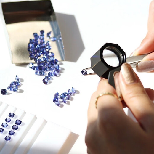 Mi Yan 18 gold natural tanzanite ring square pillow shape four prong inlaid gold women's ring jewelry set Tanzanite No. 11