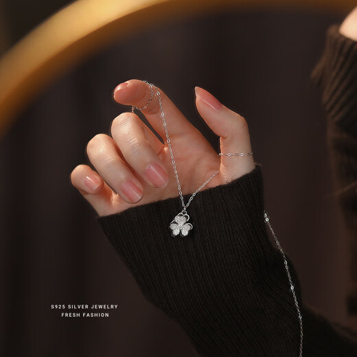 MZMZ clover platinum necklace for women PT950 platinum gift for girlfriend and wife Chinese Valentine's Day birthday gift clover necklace