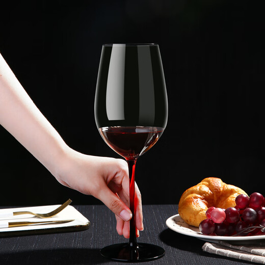 Sushi Cerámica Cristal Copa de cristal Vino tinto Class Regalo de regalo para el vino para el rato 756 ml Rojo + Negro 2 Simple Set