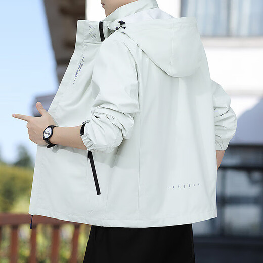 Jacket Men's Jacket Autumn and Winter Clothes Men's Three-in-One Jacket Hooded Loose Sports Workwear Top Men's Jacket Black XL