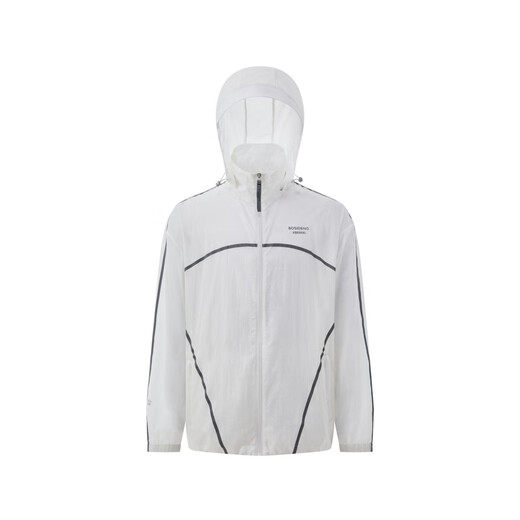 Bosideng (BOSIDENG) sun protection clothing men's summer outdoor fishing clothing anti-UV contrasting stripes wind-feeling wave particles breathable and cool jacket daylight white 8148 M 175/96A