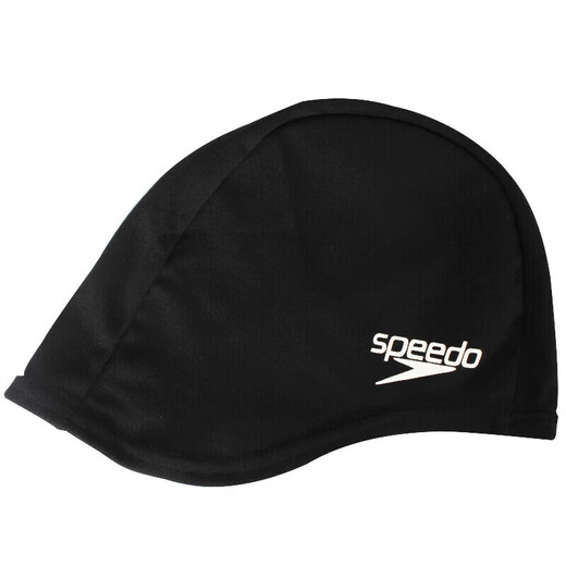 Speedo comfortable, breathable and quick-drying swimming cloth cap with high elasticity and no head-breaking swimming training equipment, black