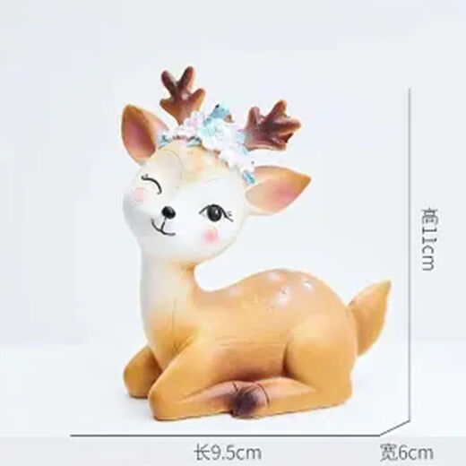 Qumeisi cartoon sika deer ornaments living room children's room decoration ornaments car ornaments cute deer birthday gift family of five deer