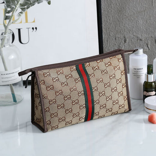 Travel makeup storage bag, portable toiletry bag, waterproof business trip, change, keys, small items, hand-held mini storage bag, Khaki color - small size, very small - size 18*12cm, a bit small, cautious