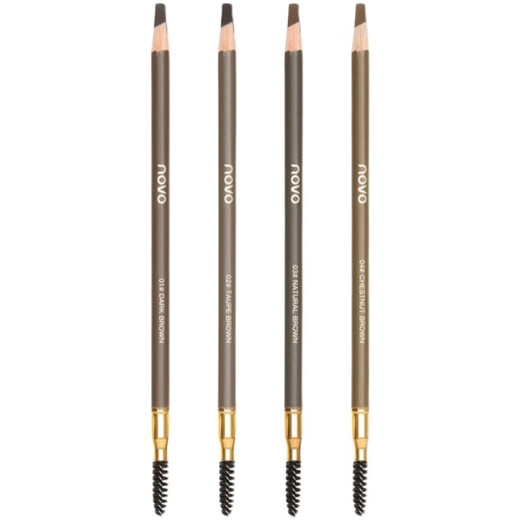 NOVO Blade Chopper Eyebrow Pencil Waterproof, Sweatproof, Not Easy to Discolor, Special Eyebrow Pen for Beginner Makeup Artists 2# Gray Brown