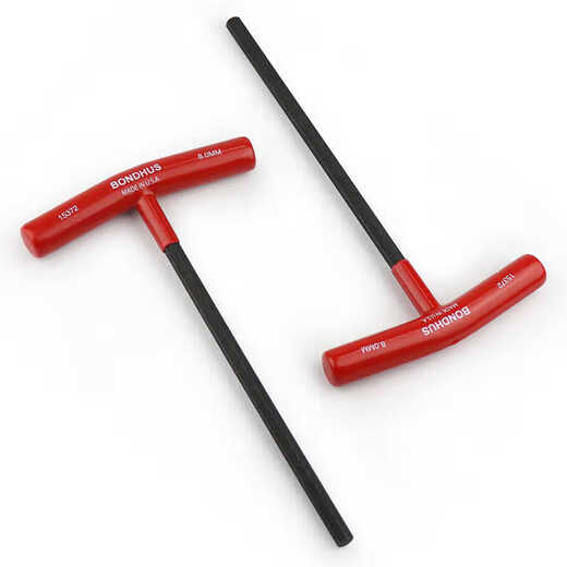 BONDHUS imported from the United States Borton T-shaped flat head hexagon wrench metric hexagon key lengthened t-handle screwdriver 2-10mm 15254 2.5x152mm metric flat head standard length