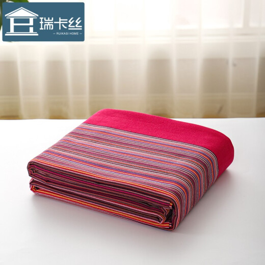 Rika silk cotton old coarse cloth double washable bed suitable for 1.5/1.8 meters bed purple strip 250*250cm
