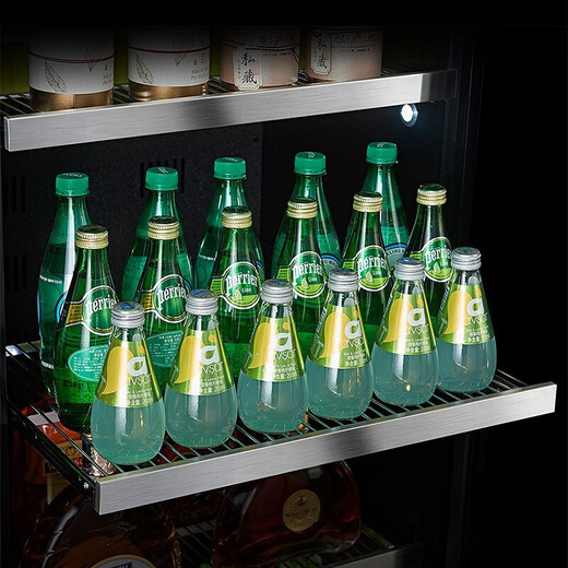 BAIKAILUN office glass door red wine tea beverage cabinet small home commercial living room fruit preservation cabinet air-cooled frost-free refrigerated cabinet display cabinet 1.25 meters high air-cooled frost-free drawer style