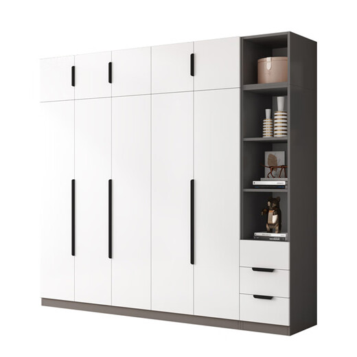 Weiyou Wardrobe Home Bedroom Flat Door Cabinet Large Wardrobe Light Luxury Simple Large Simple Wardrobe Assembly and Storage 140CM Four-Door Main Cabinet