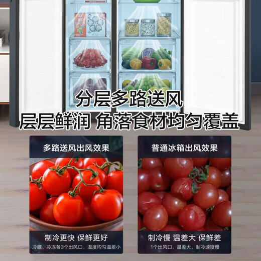 Haier/Haier refrigerator double door 616 liter side-by-side air-cooled frost-free dual frequency conversion first-class energy-saving large-capacity household refrigerator BCD-616WGHSSEDC9