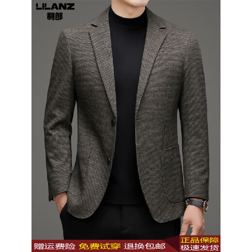 Lilan Men's Autumn and Winter New Men's Business Down Jackets for Young and Middle-aged Casual Single Jackets Trendy Suits 3302 Gray 185/2XL (160-180Jin Jin equals 0.5 kg)