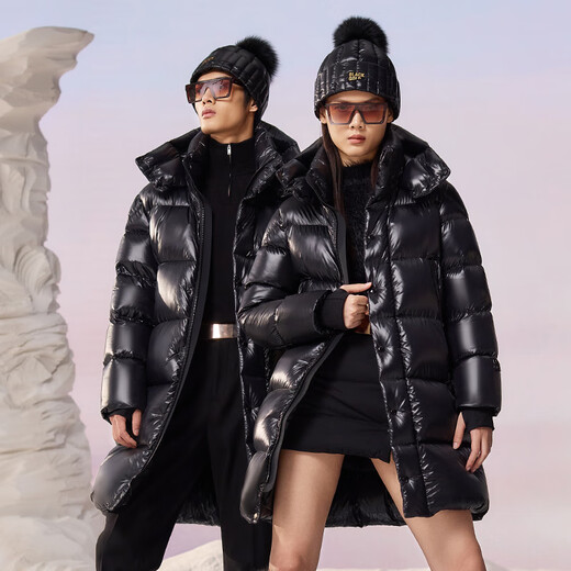 Govan black gold goose down jacket Yang Mi's same style Black Pearl 4.0 men's and women's same style down jacket Haute Couture Paris Black S