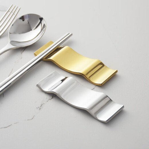 Oding Nordic ins mirror gold chopstick holder creative light luxury three-purpose chopstick holder spoon holder 304 stainless steel chopstick pillow silver
