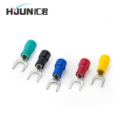 
XMSJ cold press terminal fork-shaped U-shaped Y-shaped pre-insulated SV terminal SV12532 green 1000 packs