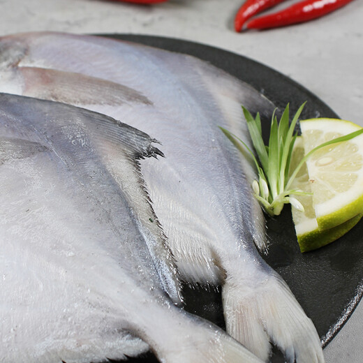 Fuhaijin Bohai silver pomfret 450g 3 pieces flat fish hot pot barbecue ingredients grilled fish seafood fish New Year gift