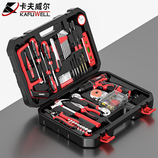 Kraftwell 109 pièces à outils de forage Home Boîte à outils de charge Electric Tournevis Électricien Réparation P2982A Drift 126 pièces P3893A