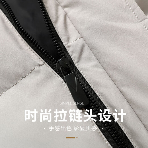 Flying in the Snow Down Jacket Vest Men's Cold Warm Autumn and Winter Removable Hat Short Fashion Casual Vest Black 185